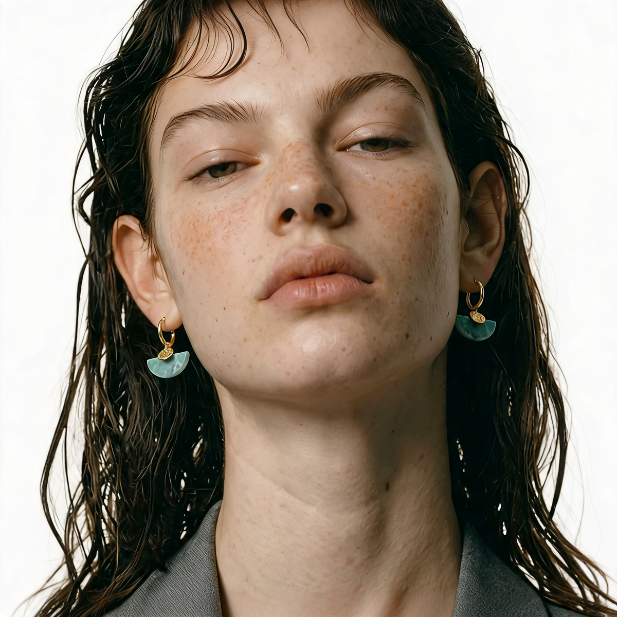 Earrings — worn