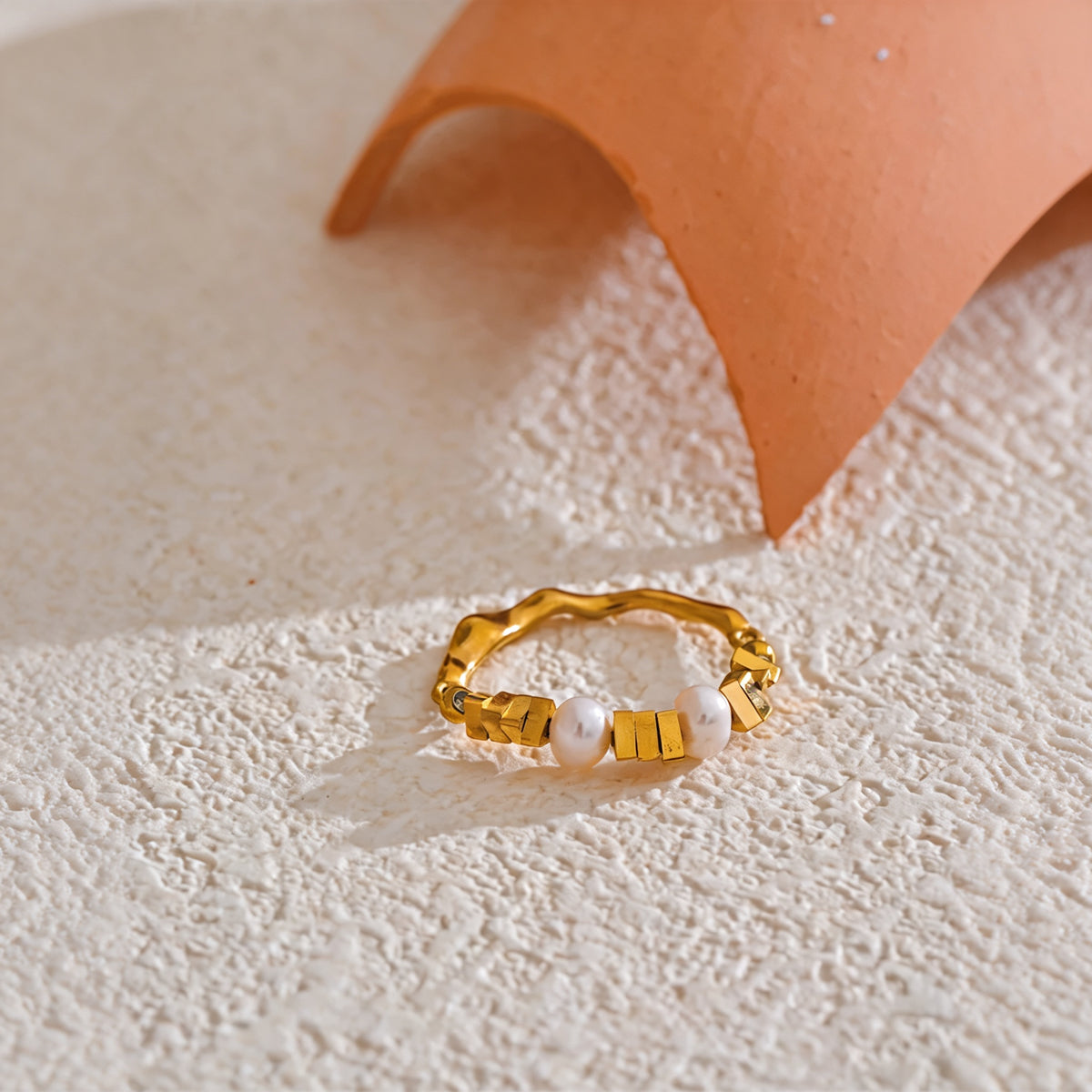 Lacey Faux Pearl Ring