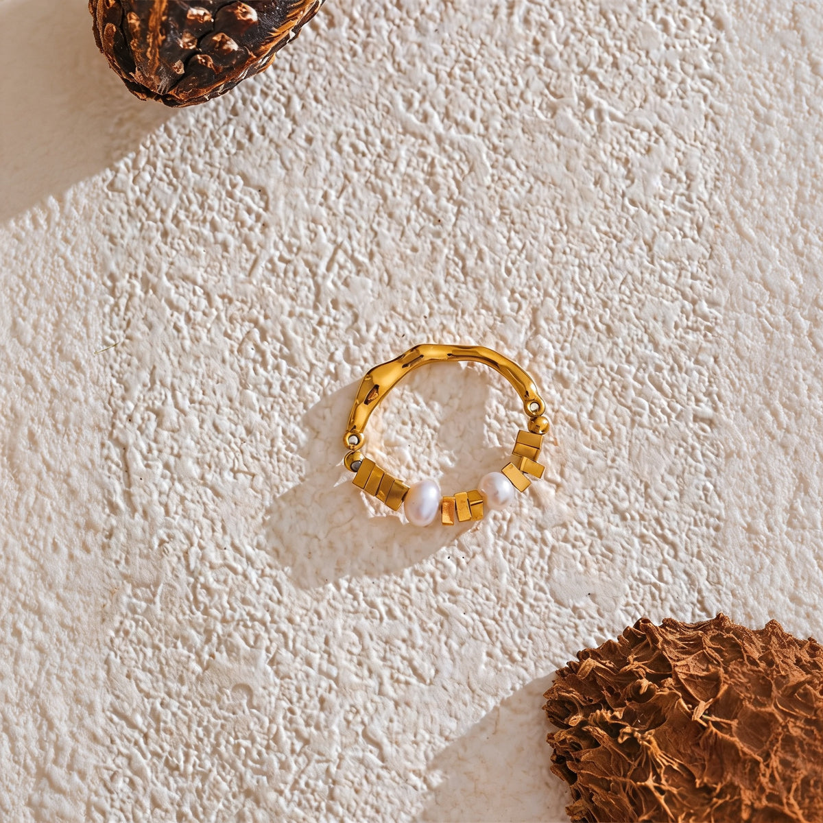Lacey Faux Pearl Ring