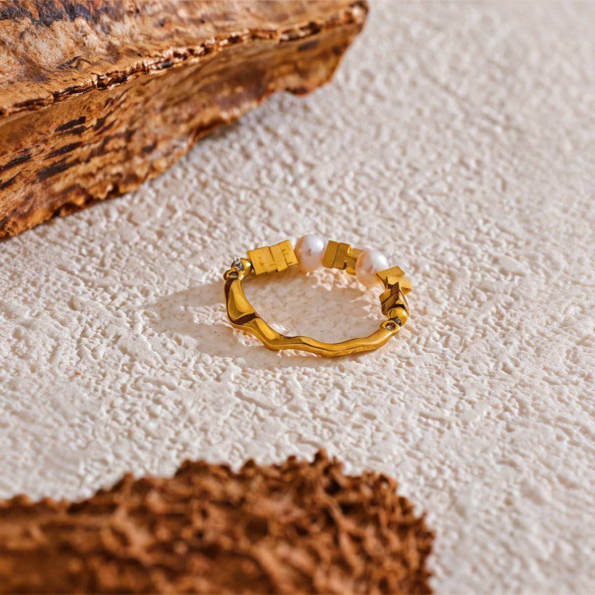 Lacey Faux Pearl Ring