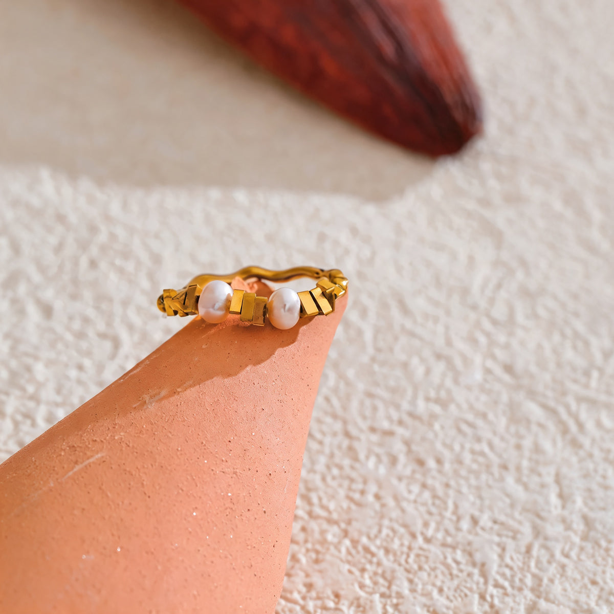 Lacey Faux Pearl Ring