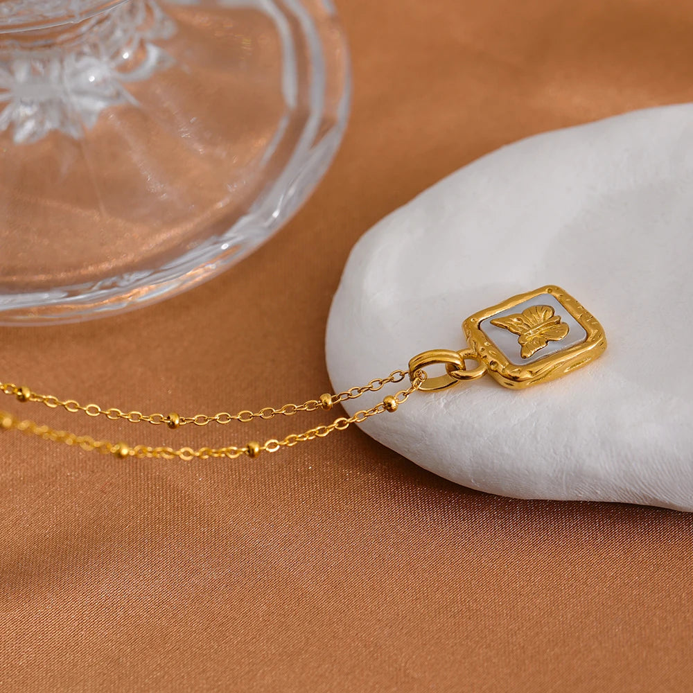 Clemmie Shell Butterfly Necklace