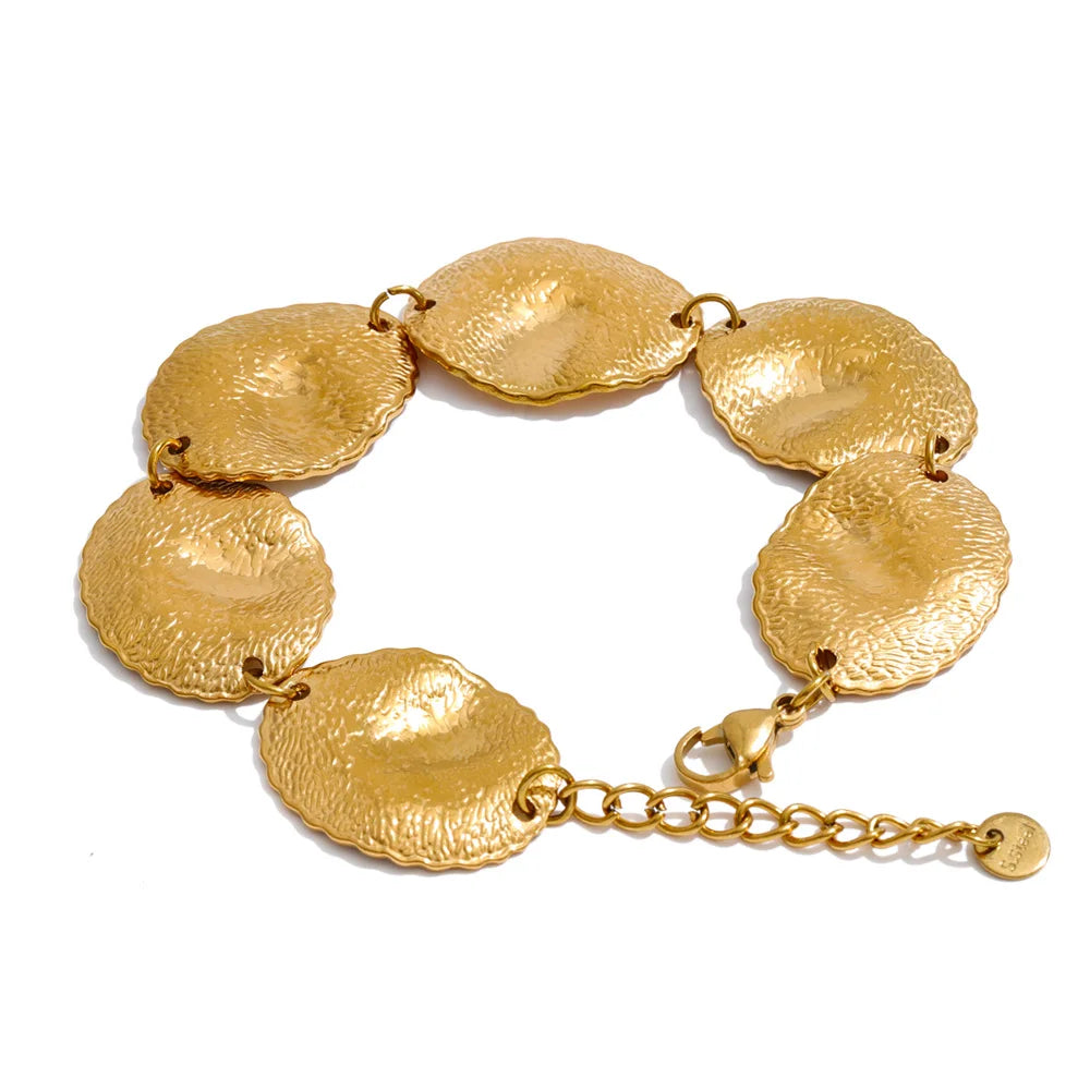 Elsa Hammered Disc Bracelet