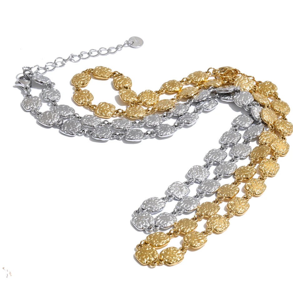 Ridge Hammered Chain Necklace
