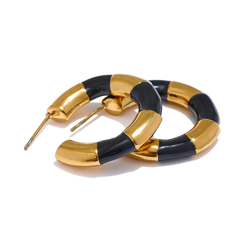 Ginny Enamel Hoop Earrings