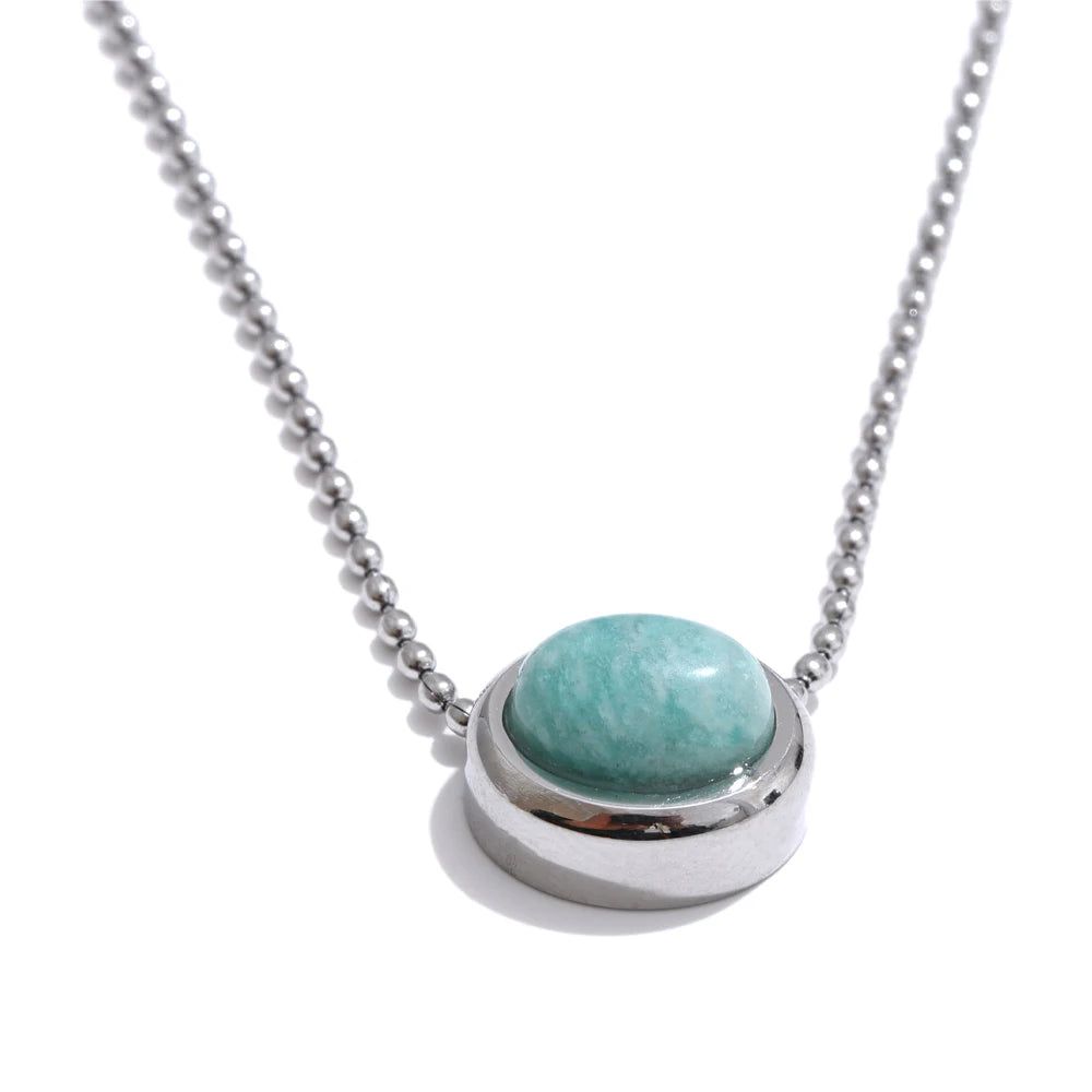 Bree Round Stone Necklace
