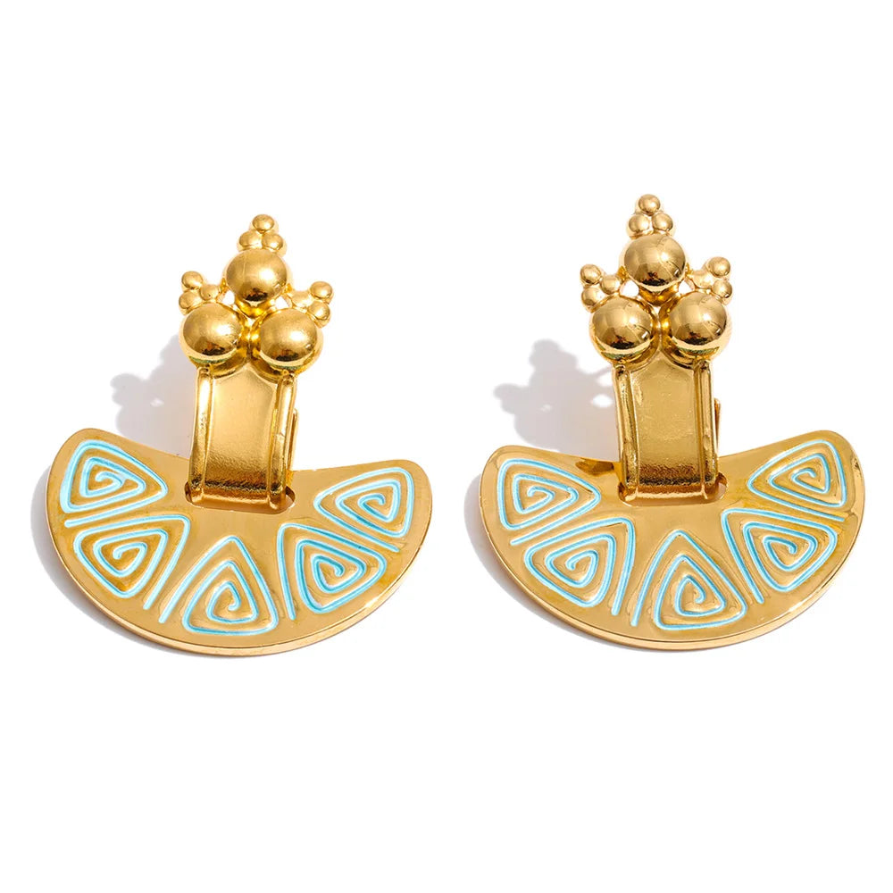 Thea Enamel Fan Earrings