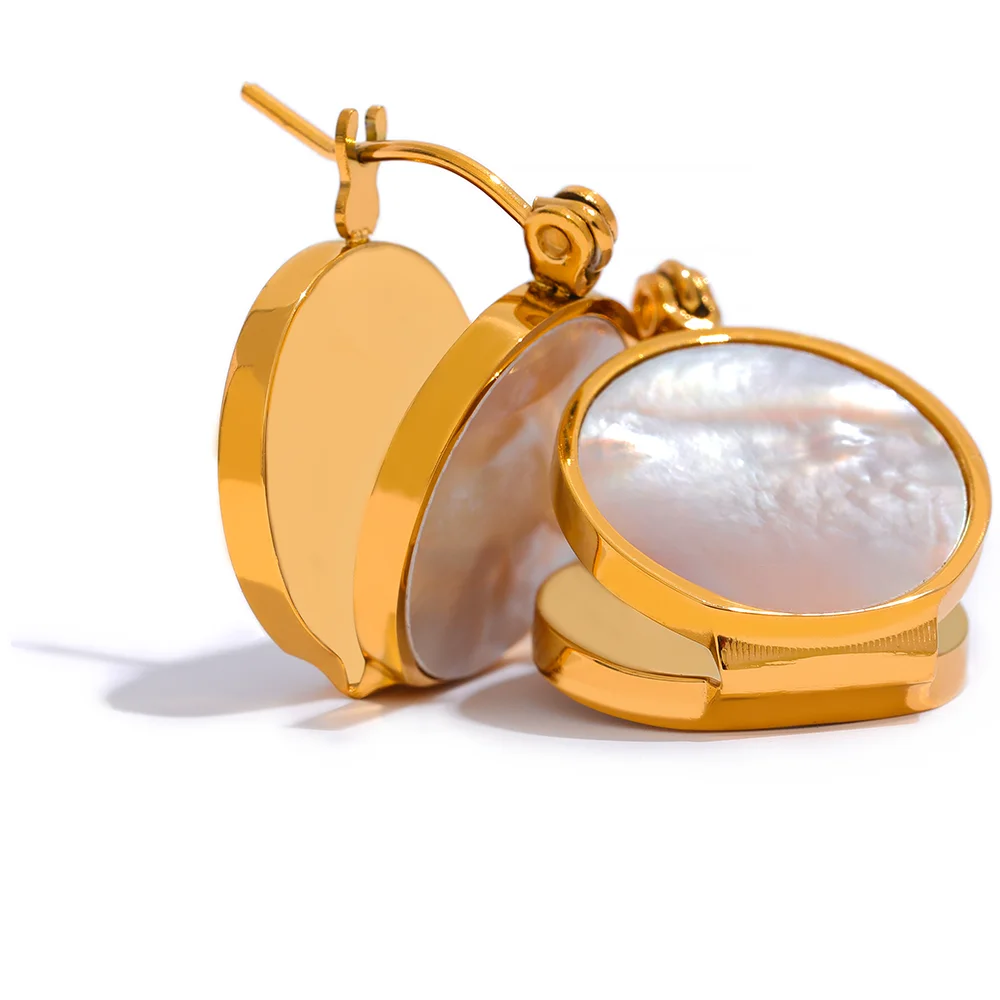 Robin Shell Hoop Earrings