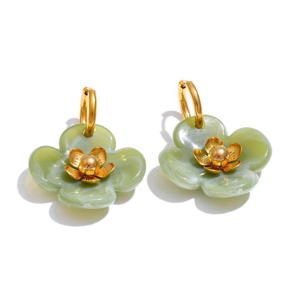 Rilla Resin Flower Earrings