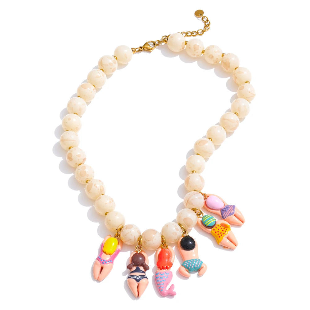 Willa Beaded Charm Necklace