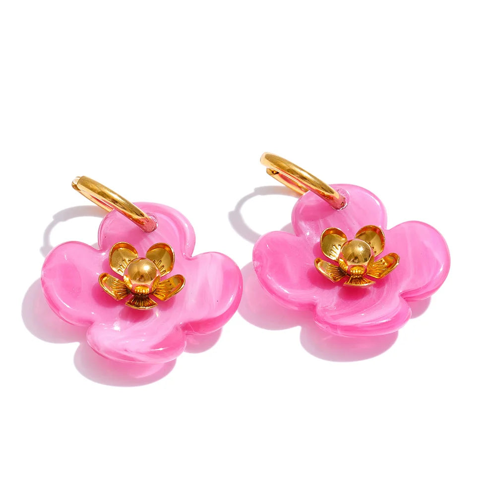 Rilla Resin Flower Earrings