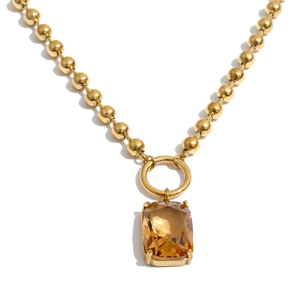 Thistle Crystal Drop Necklace