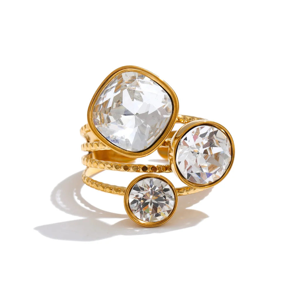 Georgie Crystal Square Ring