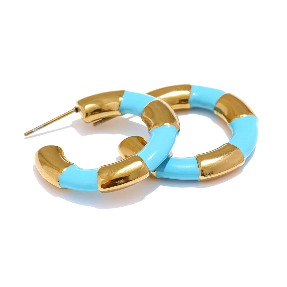 Ginny Enamel Hoop Earrings