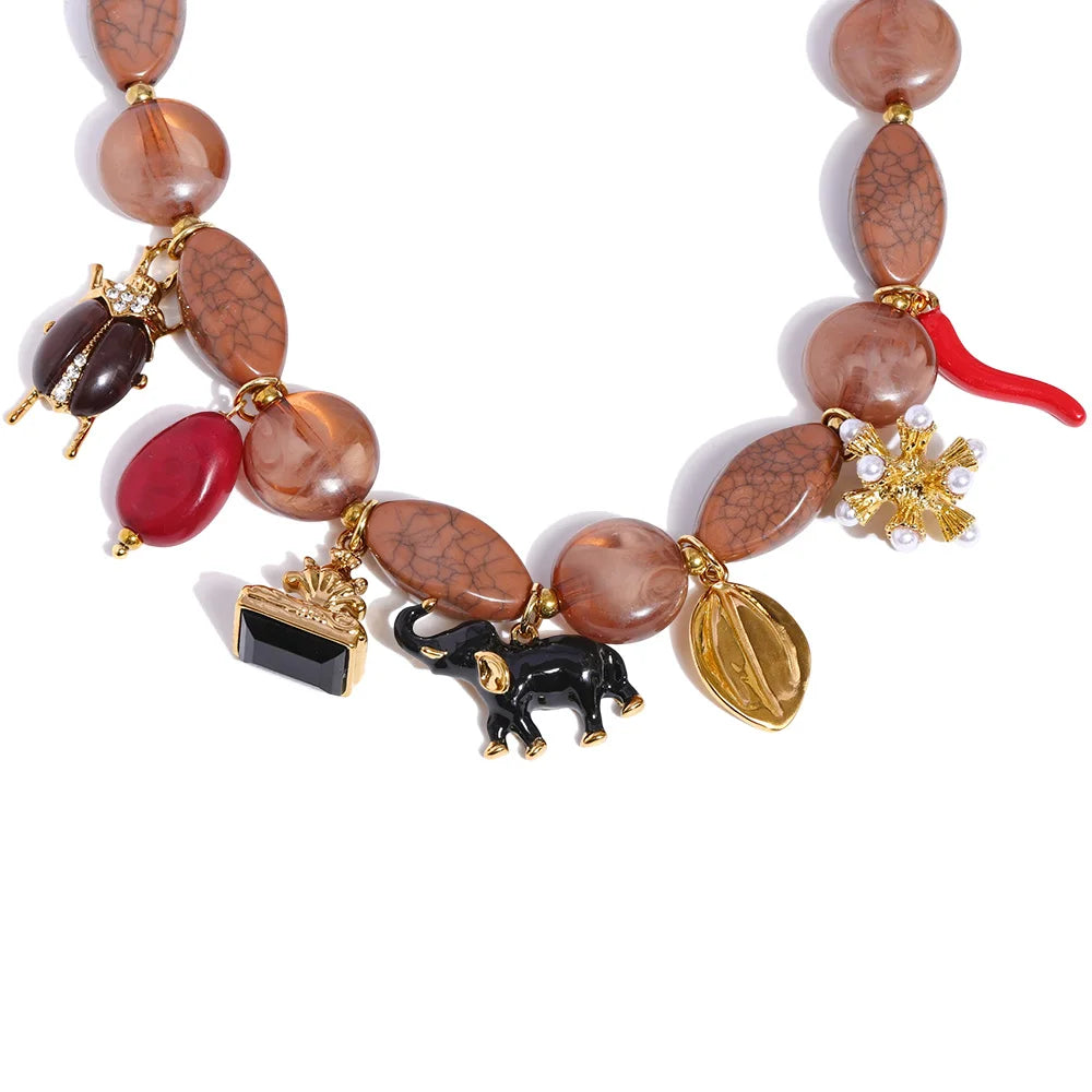 Caro Acrylic Charm Necklace