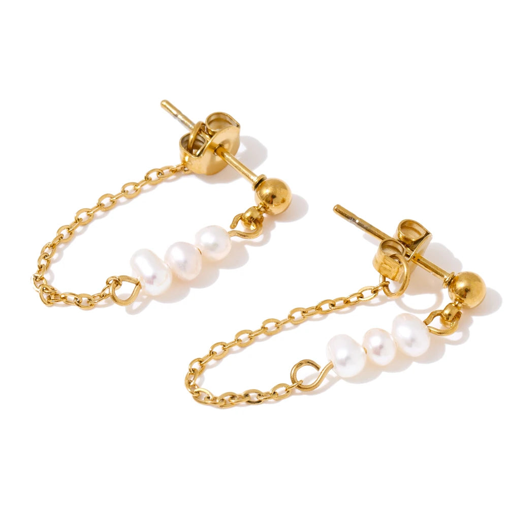 Freya Pearl Tassel Earrings