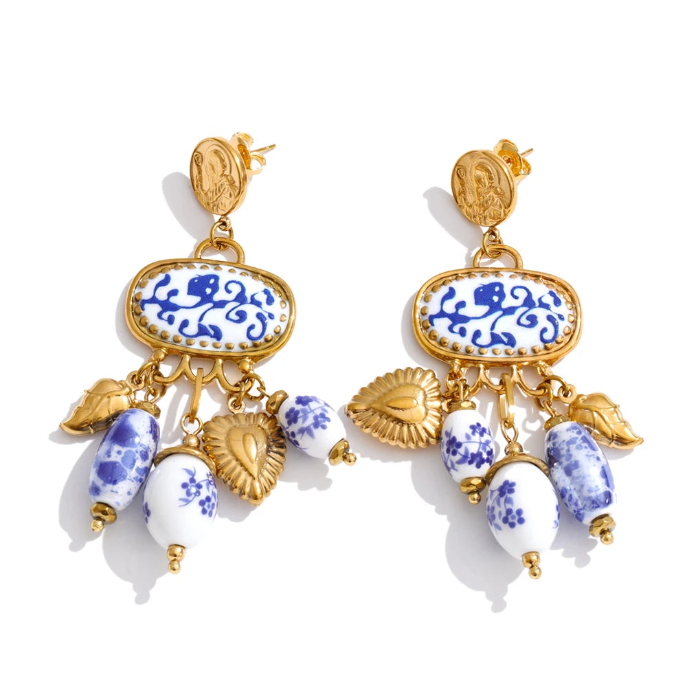 Nadia Ceramic Flower Earrings