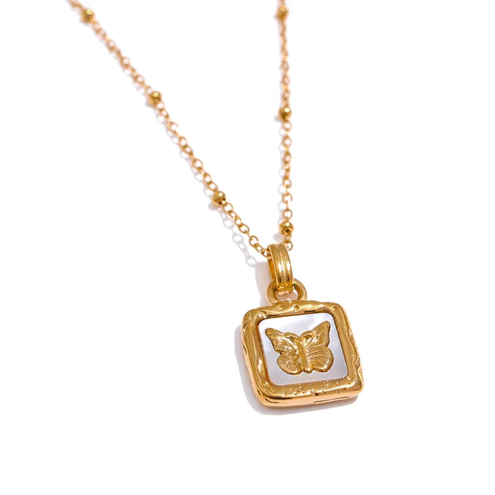 Clemmie Shell Butterfly Necklace