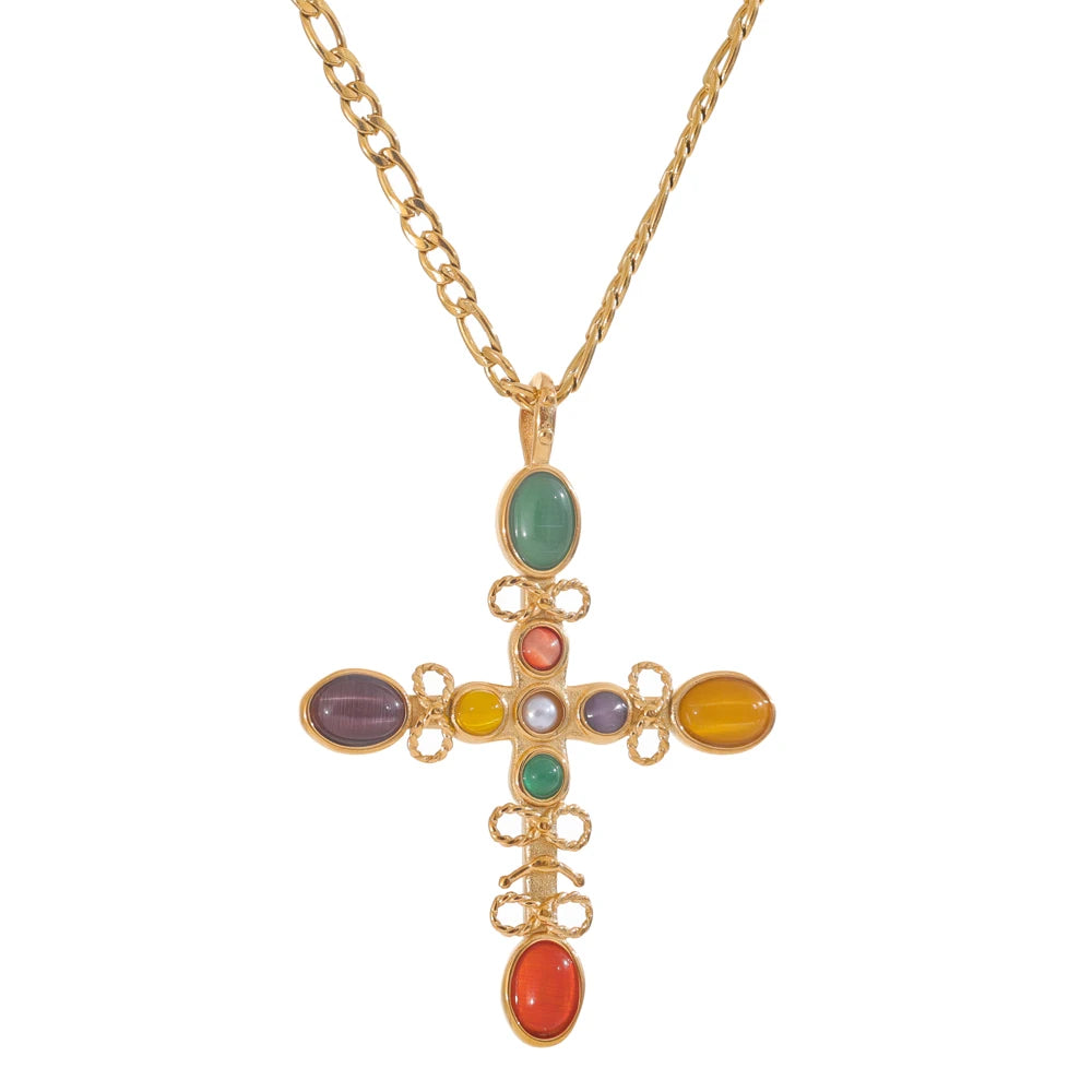 Grace Stone Cross Necklace