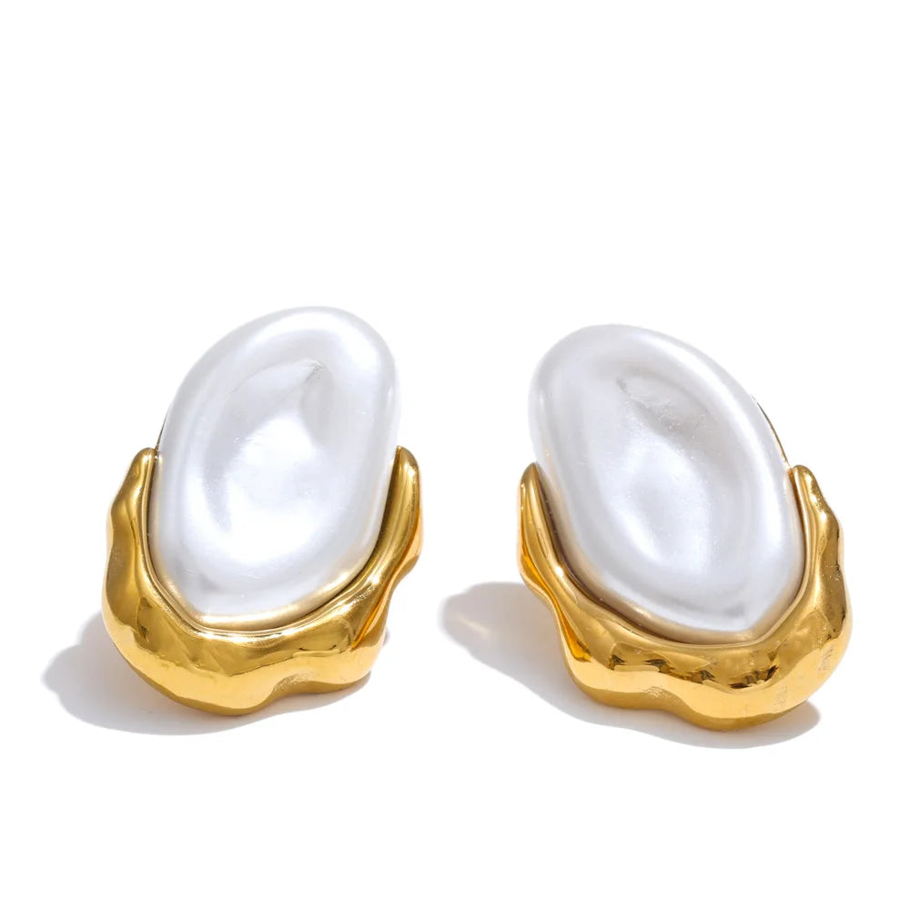 Maren pearl stud earrings, matched pair