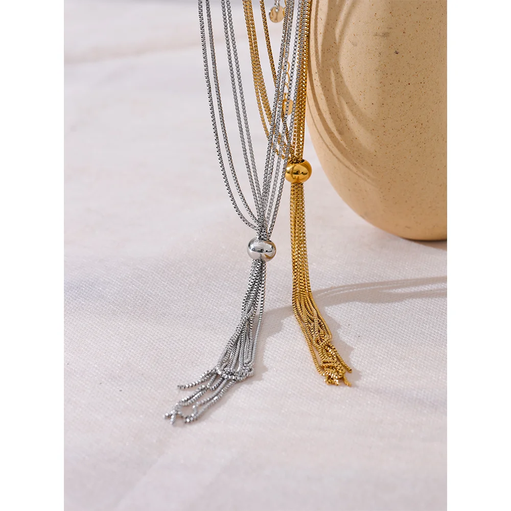 Lucia Chain Tassel Necklace