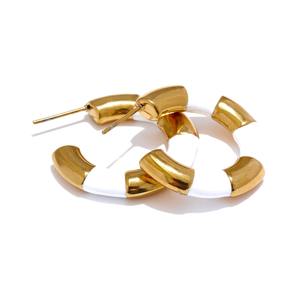 Ginny Enamel Hoop Earrings