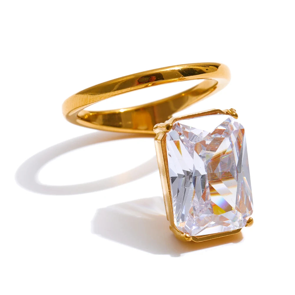 Lena Crystal Rectangle Ring