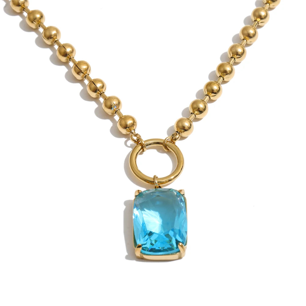 Thistle Crystal Drop Necklace