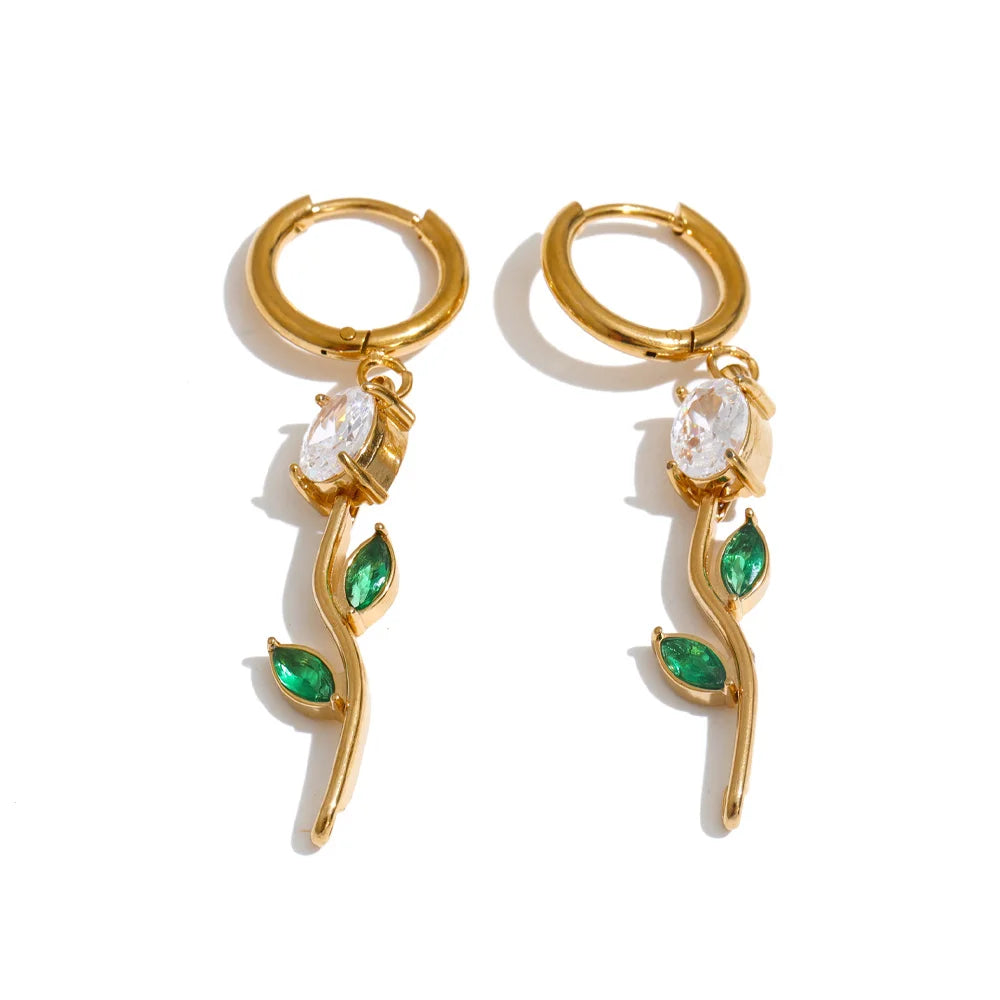 Zinnia Rose Drop Earrings