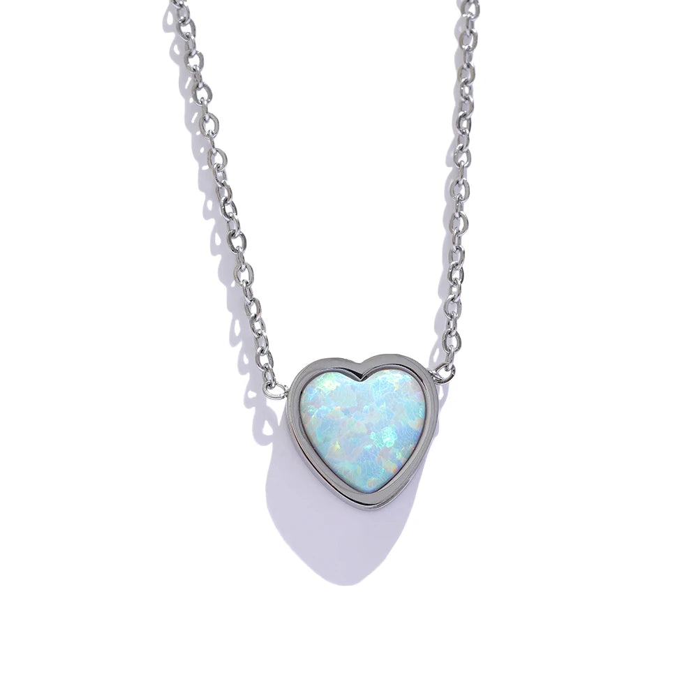 Dove Stone Heart Necklace