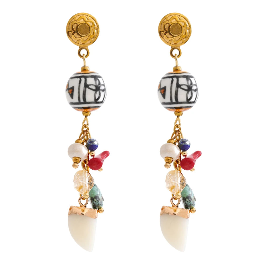 Laurel Stone Drop Earrings