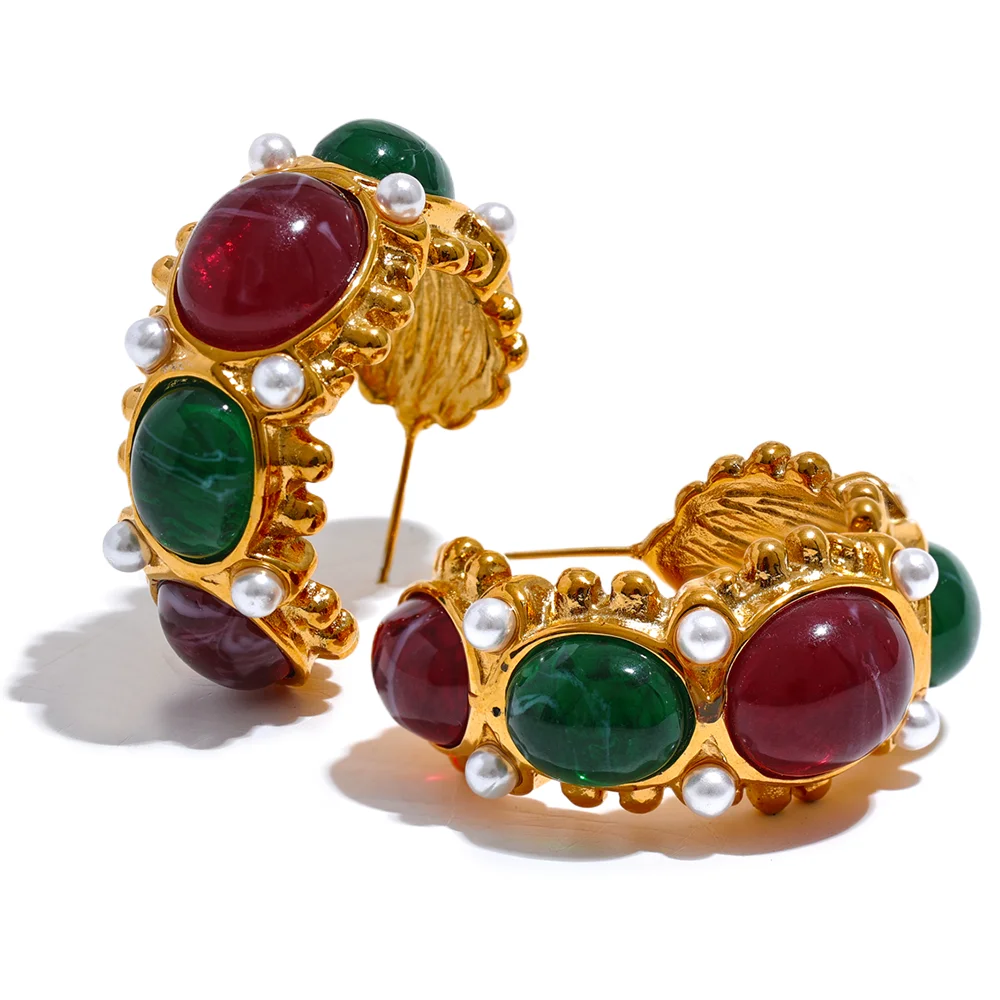 Juliet Stone Hoop Earrings