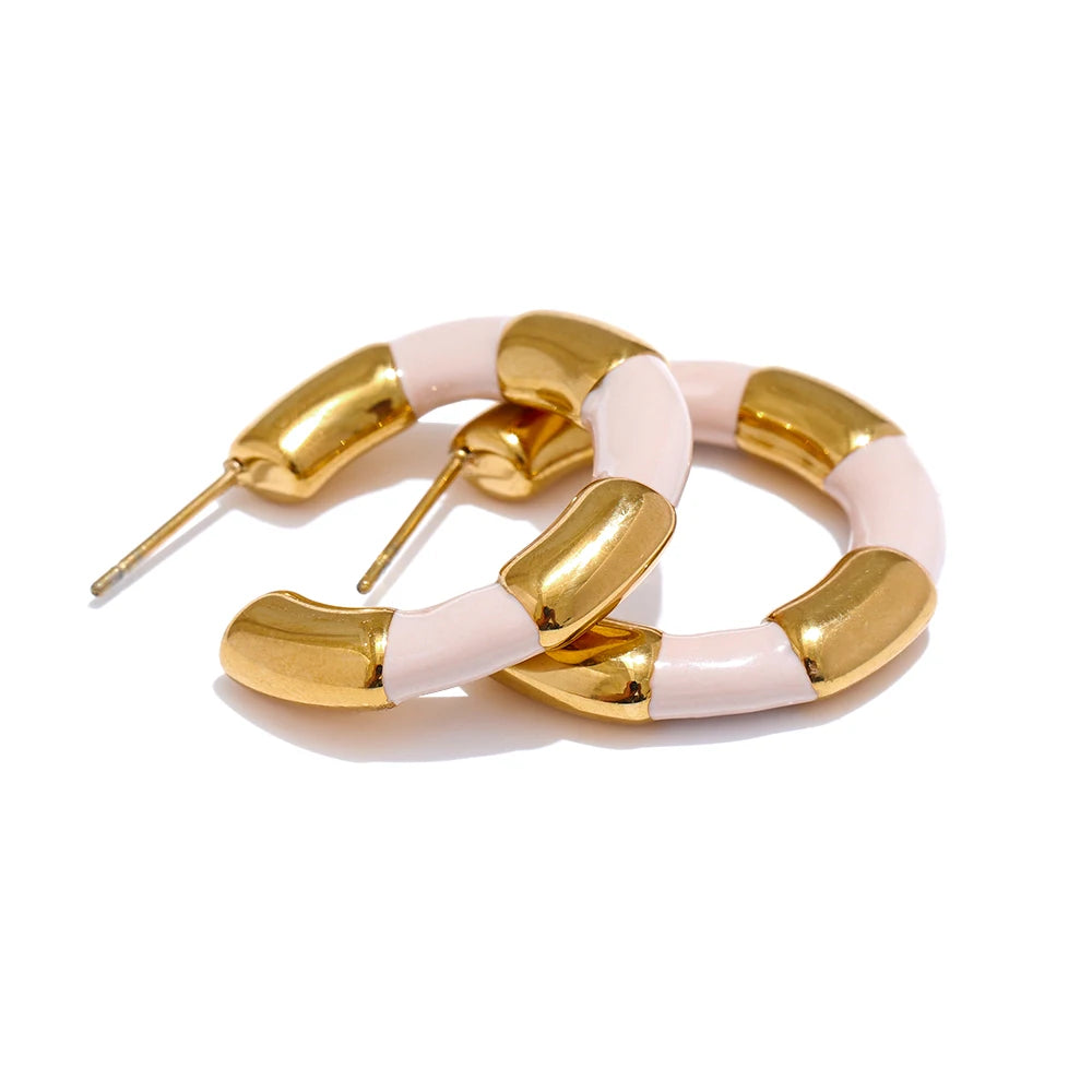 Ginny Enamel Hoop Earrings