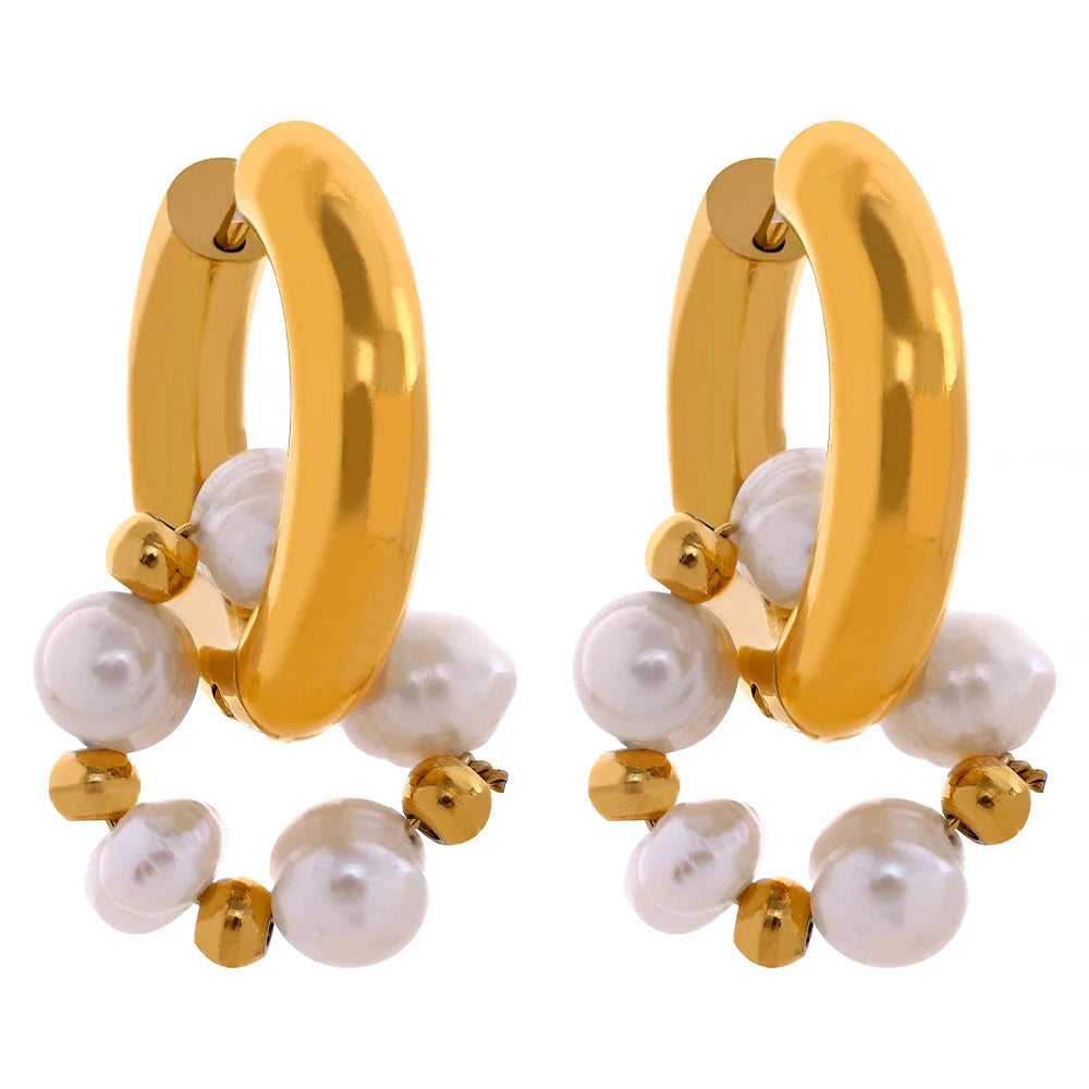 Violet Pearl Hoops