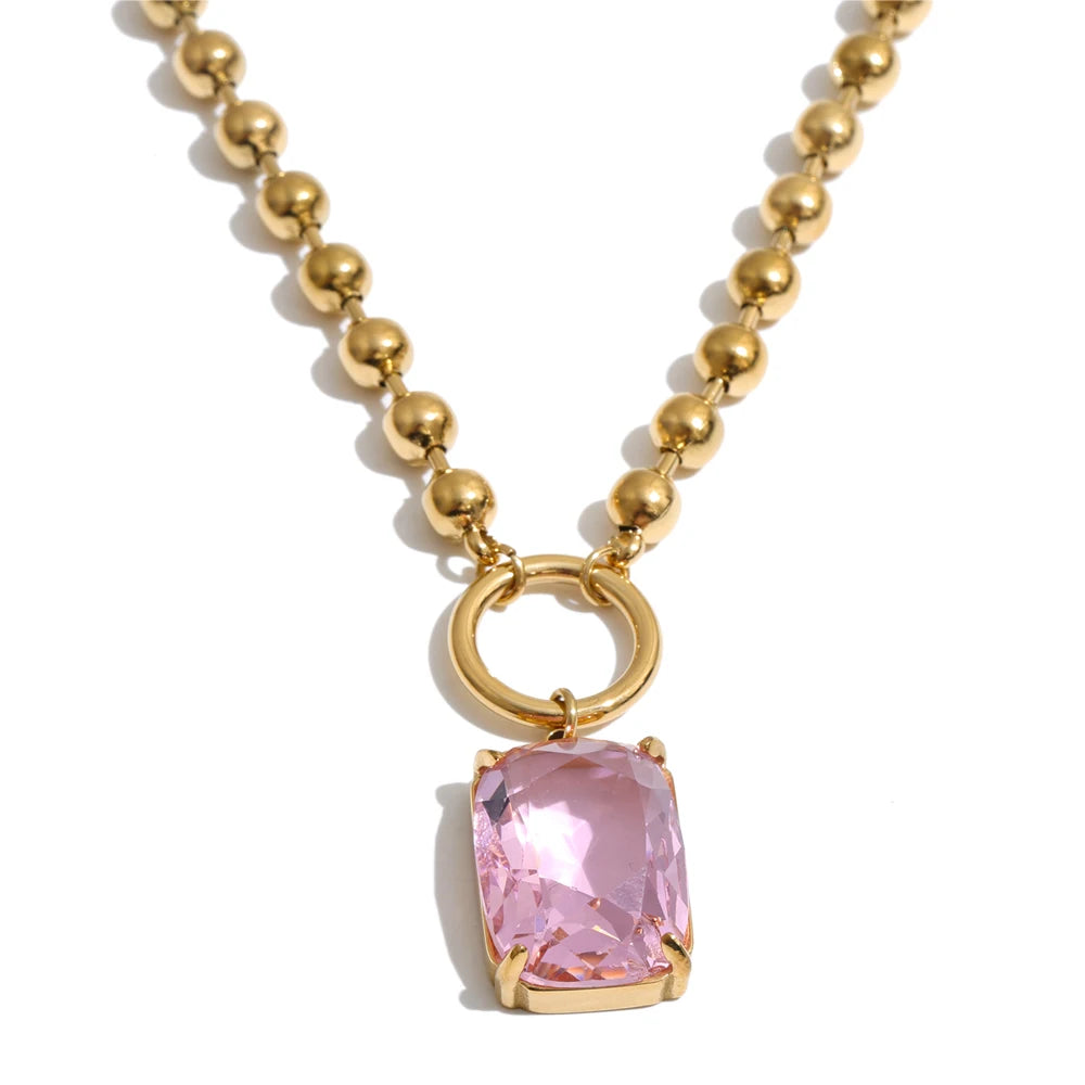 Thistle Crystal Drop Necklace