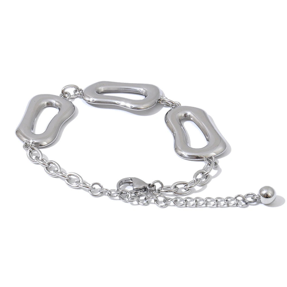 Harlow silver rectangle link bracelet