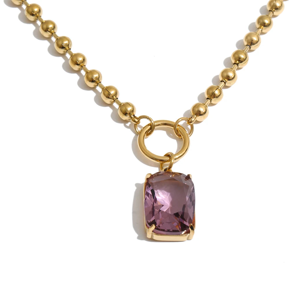 Thistle Crystal Drop Necklace
