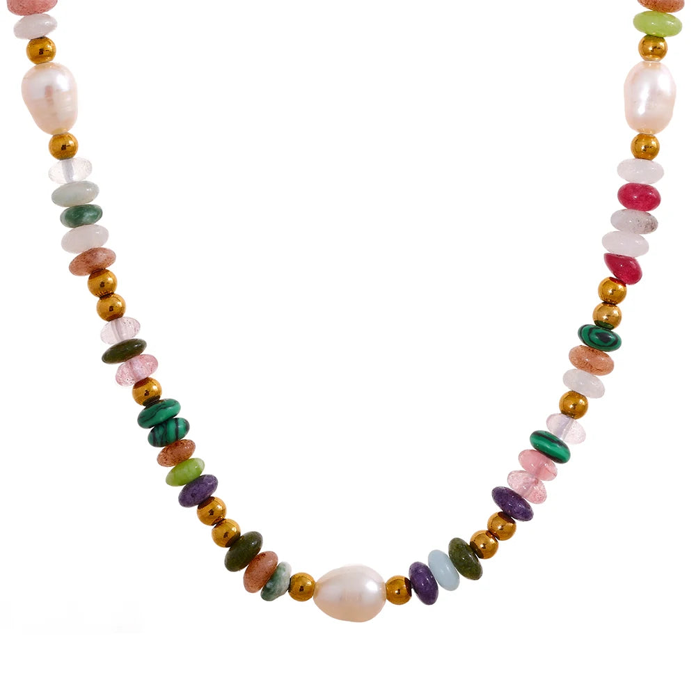 Maple Stone Bead Necklace