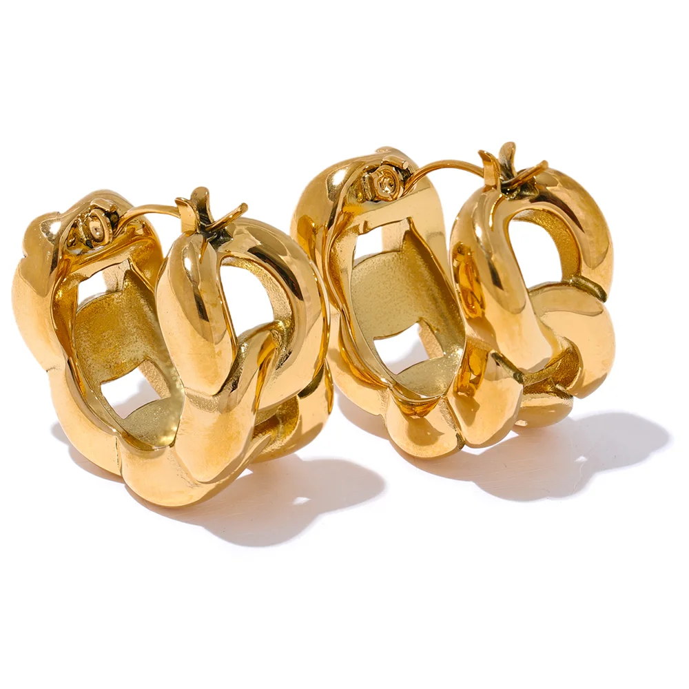 Emery Chain Hoop Earrings