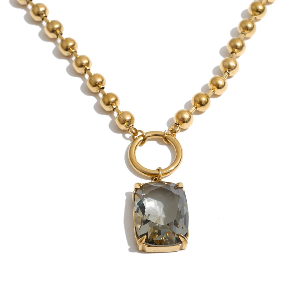 Thistle Crystal Drop Necklace