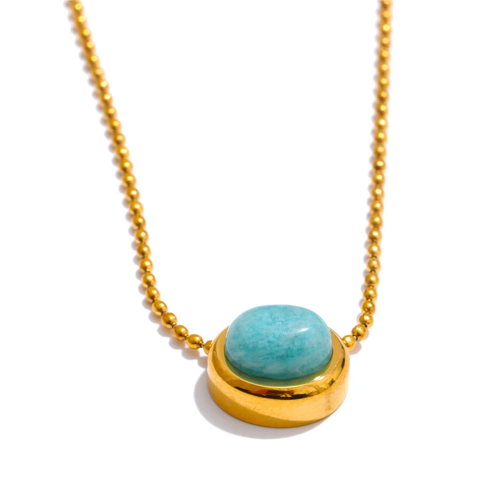 Bree Round Stone Necklace
