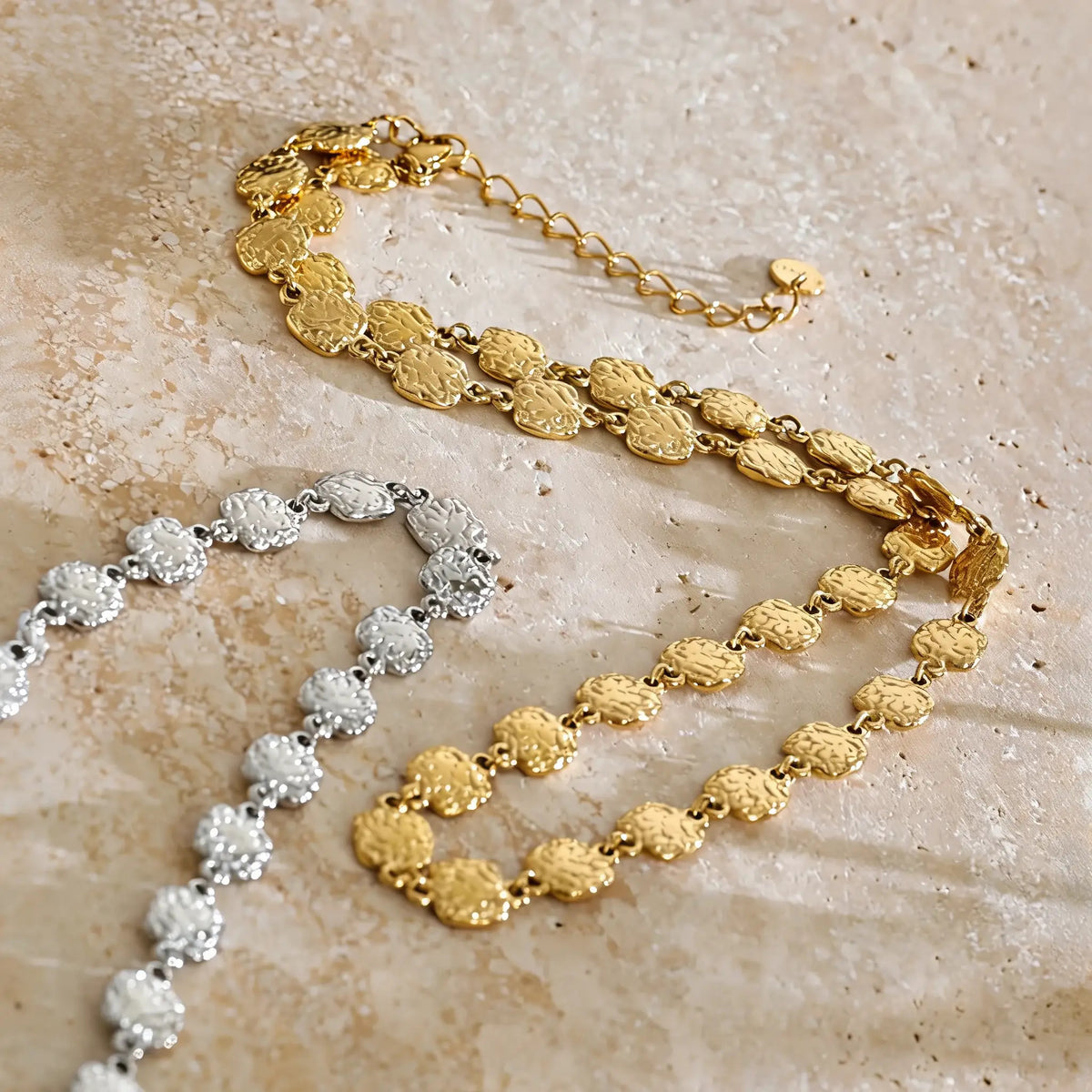 Ridge Hammered Chain Necklace