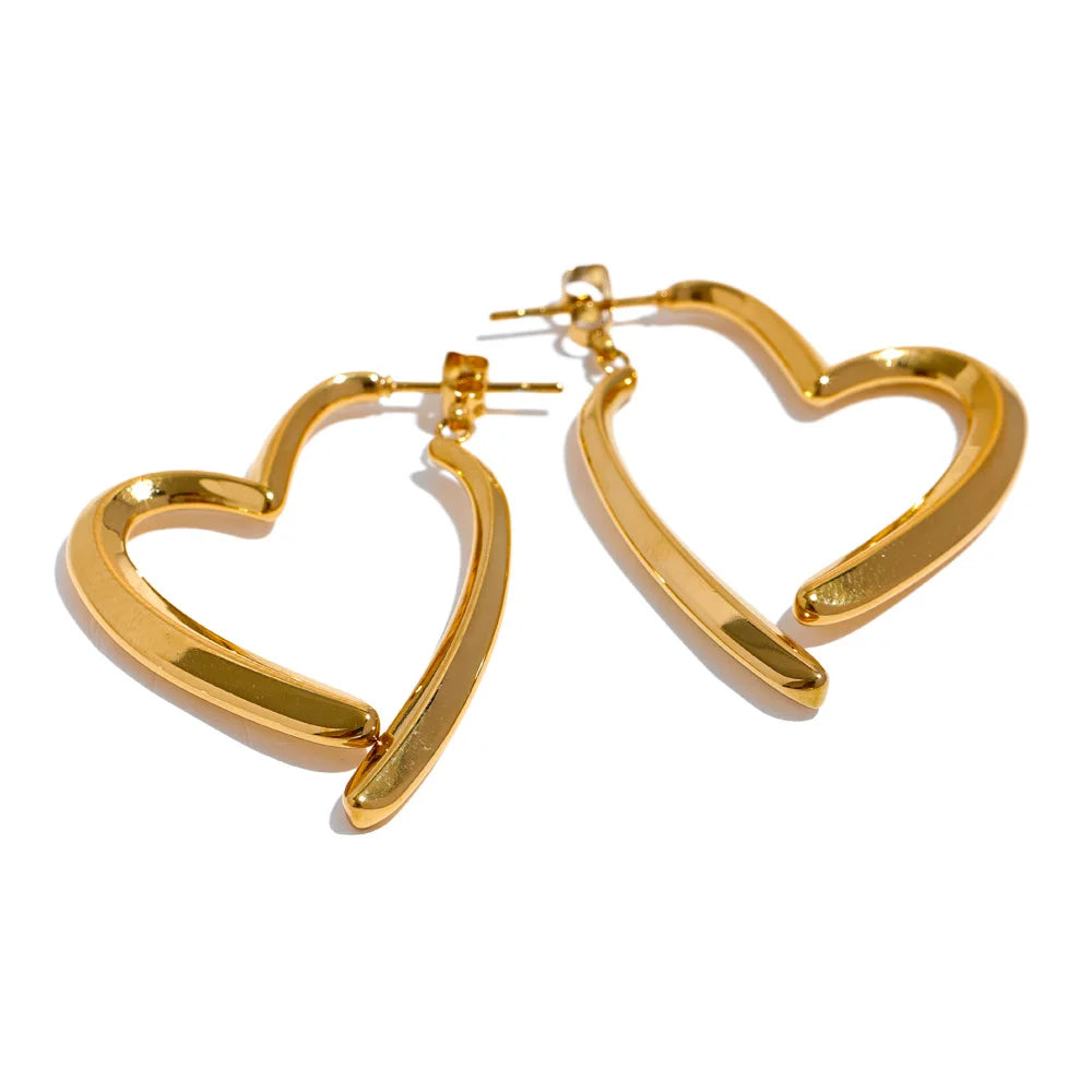 Ivy Heart Hoop Earrings