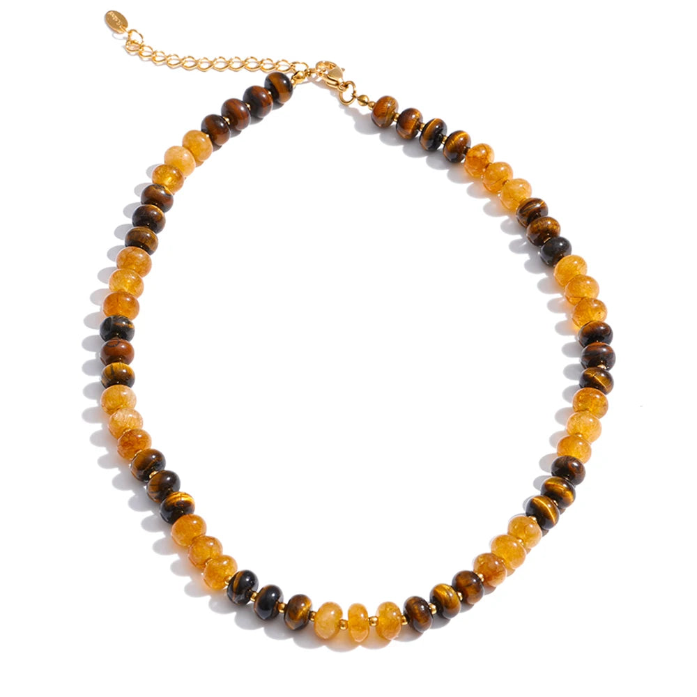 Lyra Stone Bead Necklace