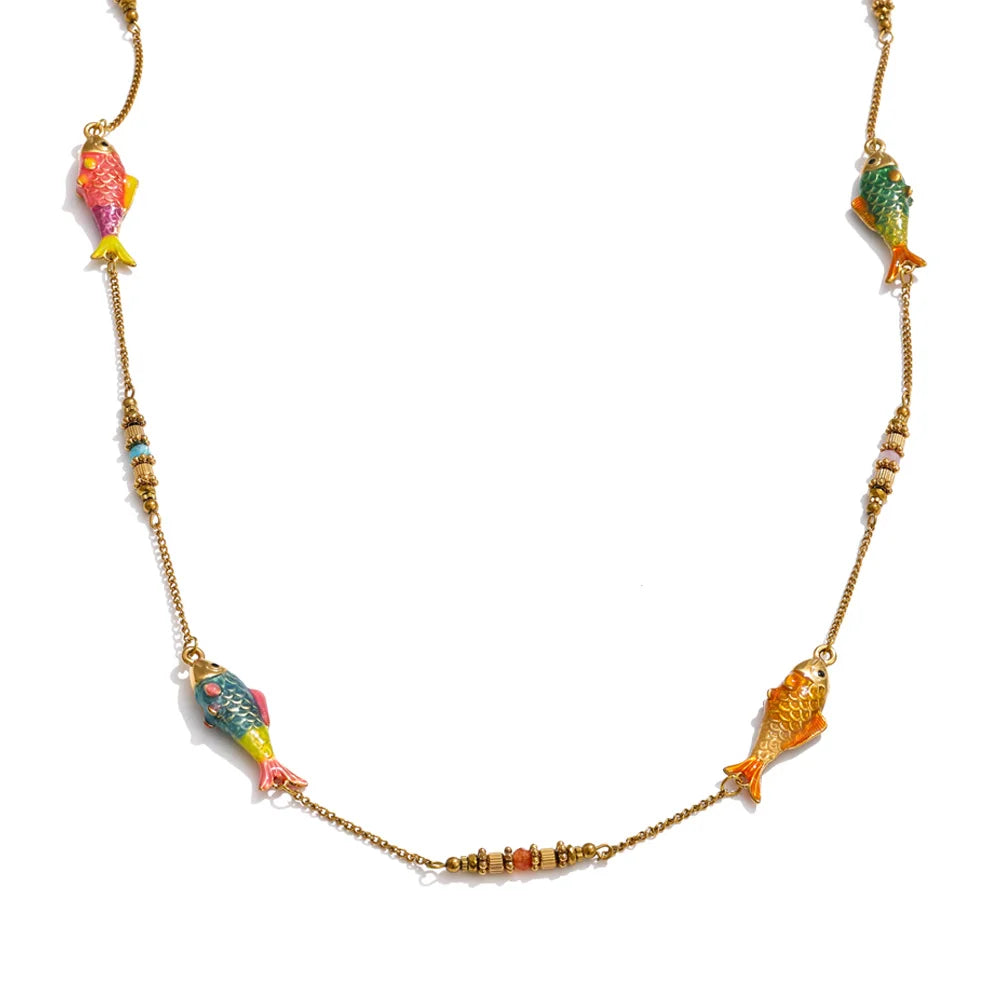 Shore Enamel Fish Necklace