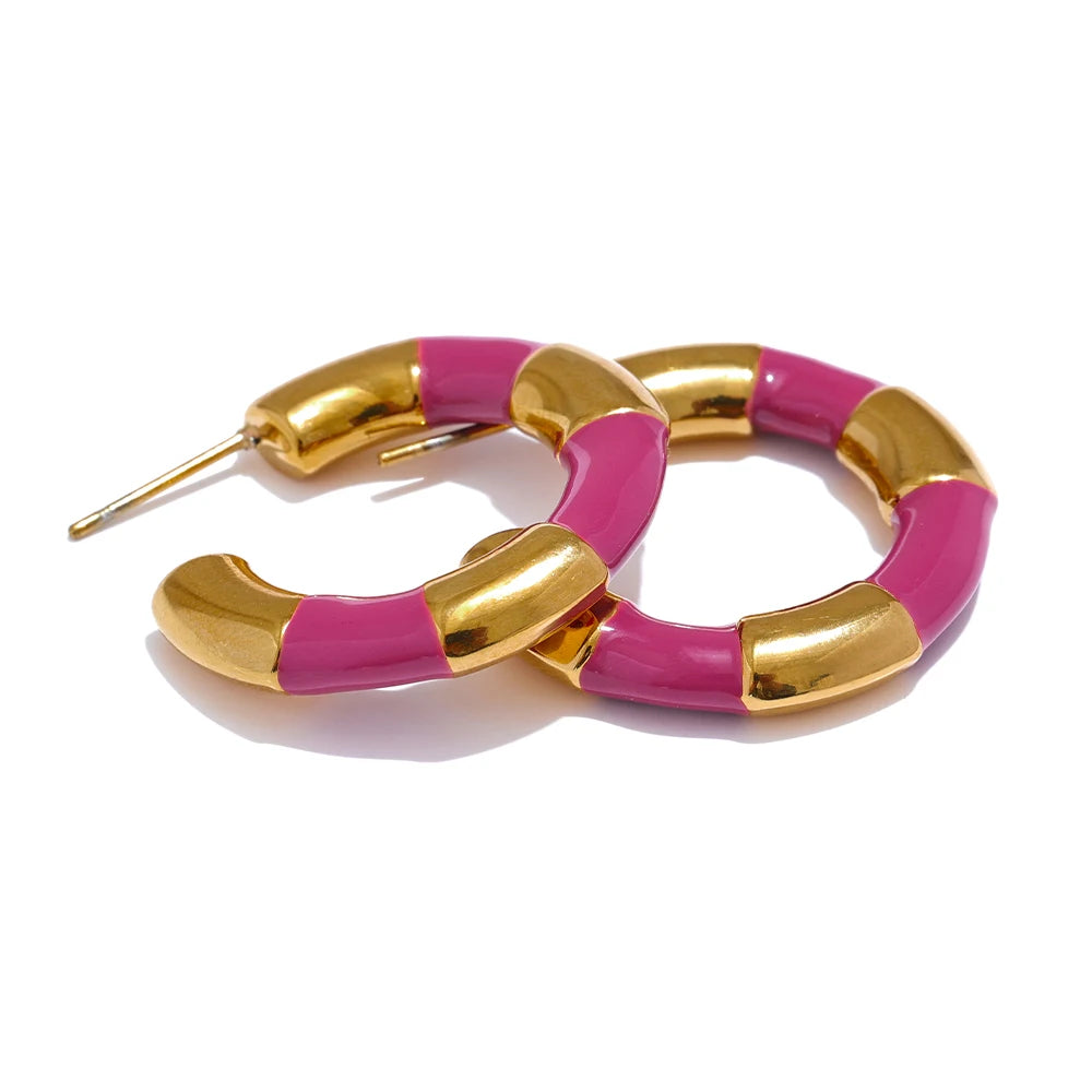 Ginny Enamel Hoop Earrings