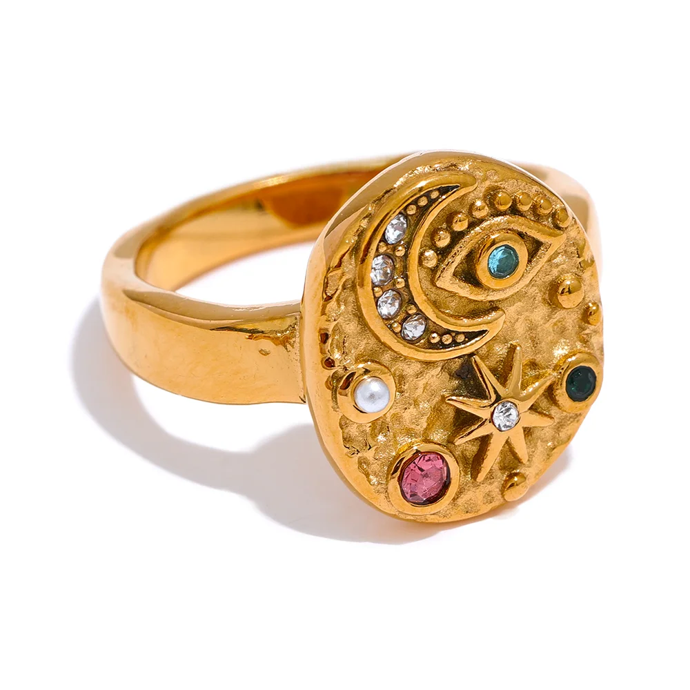 Zadie Star Moon Ring