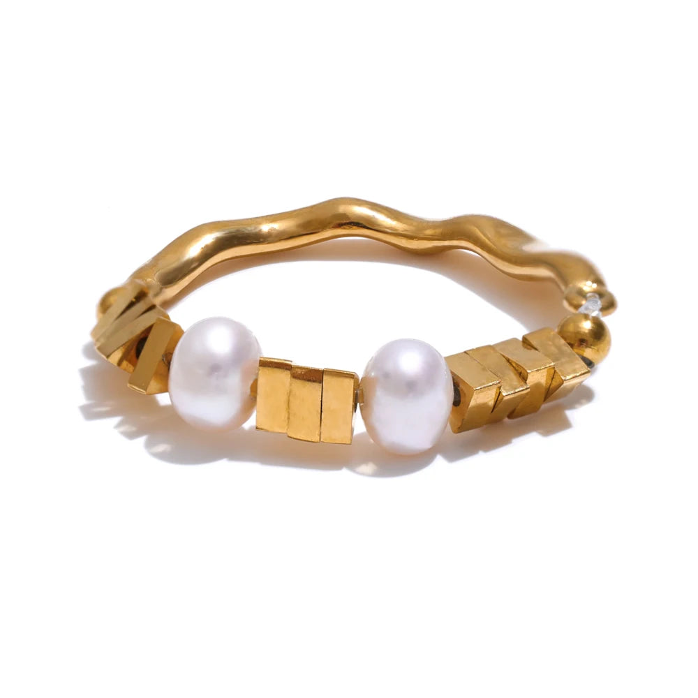 Lacey Faux Pearl Ring