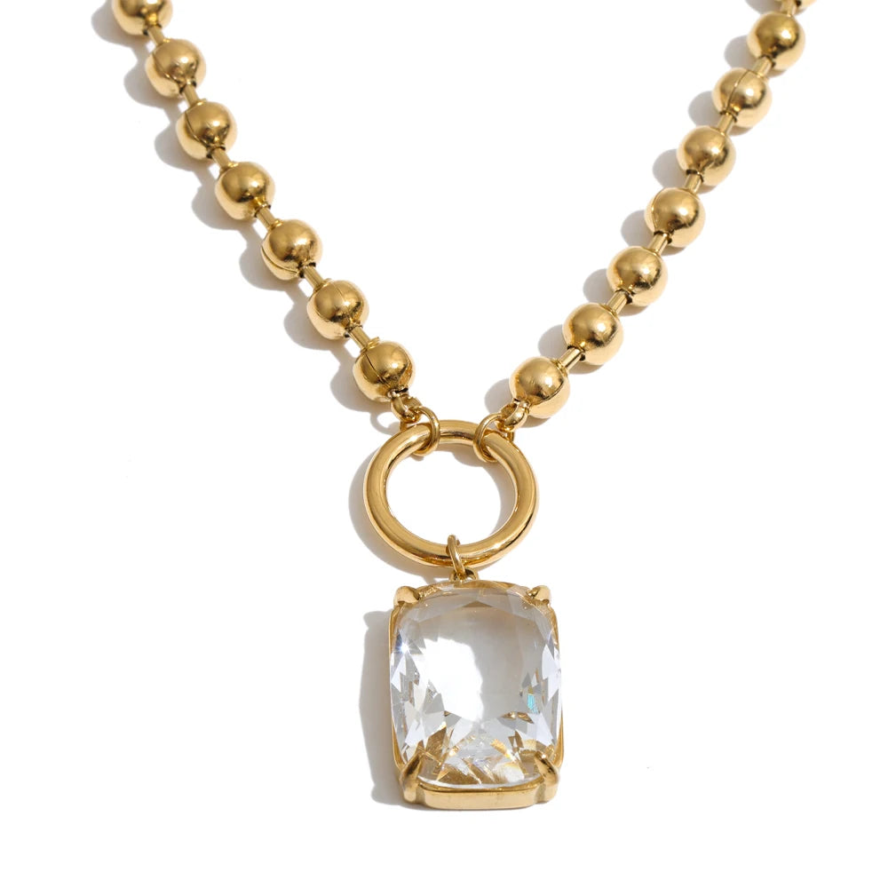 Thistle Crystal Drop Necklace