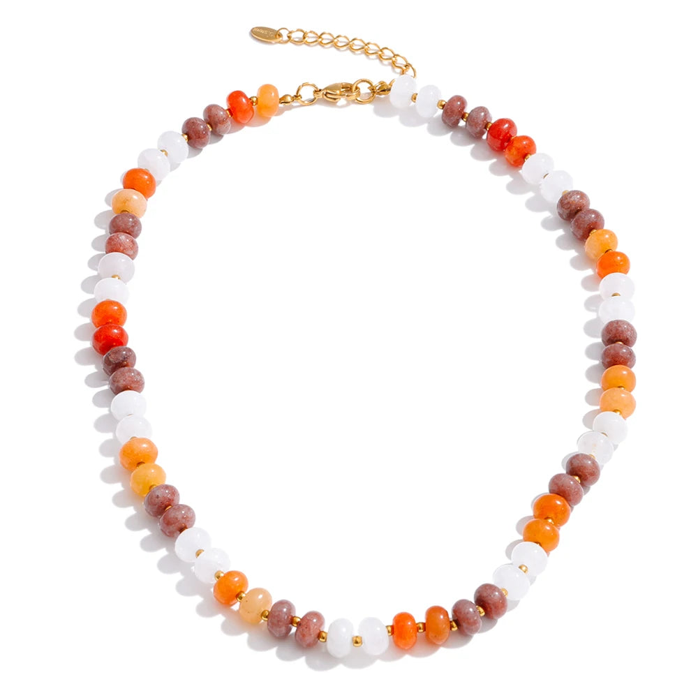 Lyra Stone Bead Necklace